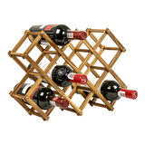 Wooden Wine Rack Freestanding 10 Bottles Countertop Storage