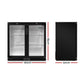 Devanti 198L Bar Fridge Dual Glass Door w/Light Black