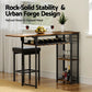 Artiss Industrial Bar Table with Wine Rack Built-in Cup Holder Extendable 140cm