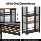 Artiss Industrial Bar Table with Wine Rack Built-in Cup Holder Extendable 140cm