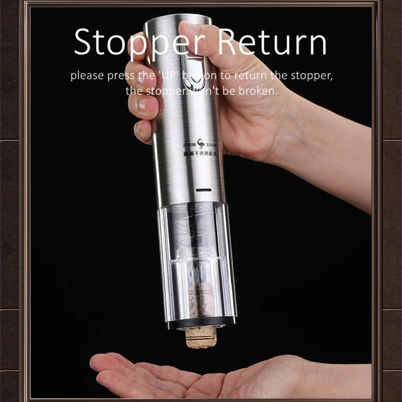 LFGB Certification Electric Red Wine Bottle Opener Set Luxury Corkscrew Pour Tube Stopper Well Packaged Neighbor Gift Box