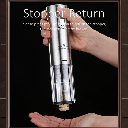 LFGB Certification Electric Red Wine Bottle Opener Set Luxury Corkscrew Pour Tube Stopper Well Packaged Neighbor Gift Box