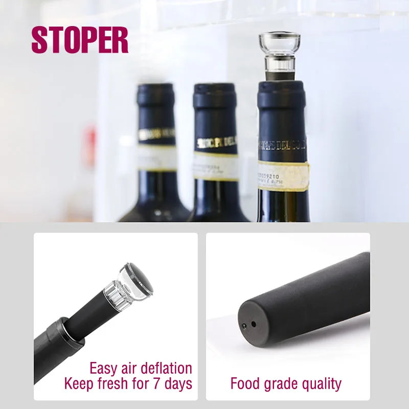 Electric Wine Screwer Set Wine Bottle Corkscrew Rechargeable Gifts Set with Opener Wrap Cutter Preserve Stopper Pourer