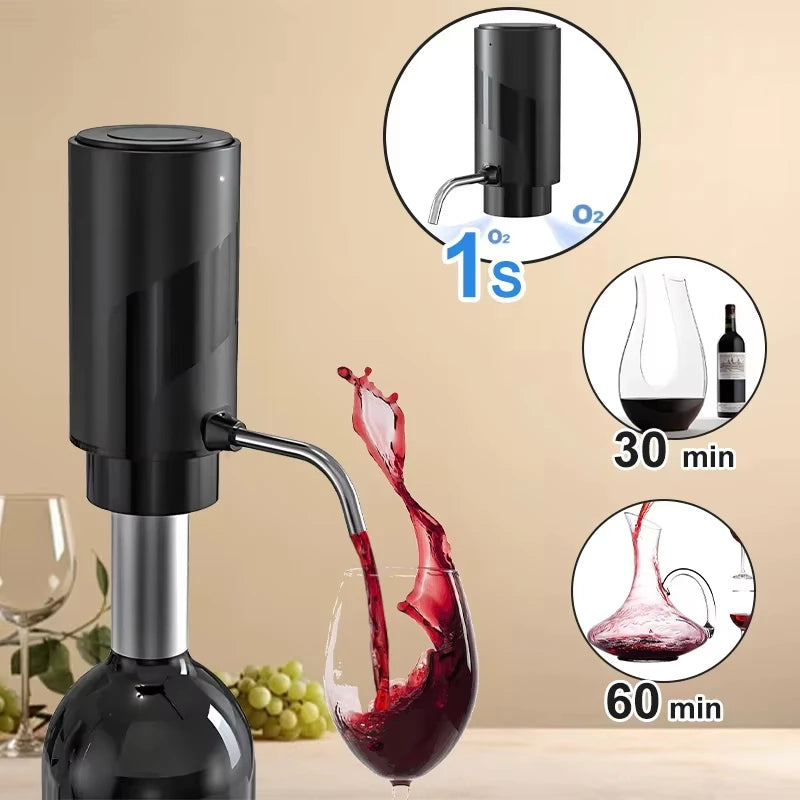 Intelligent Electric Wine Aerator 4-In-1 Wine Set Operated Automatic Corkscrew Foil Cutter And Vacuum Wine Stopper Bar Tools