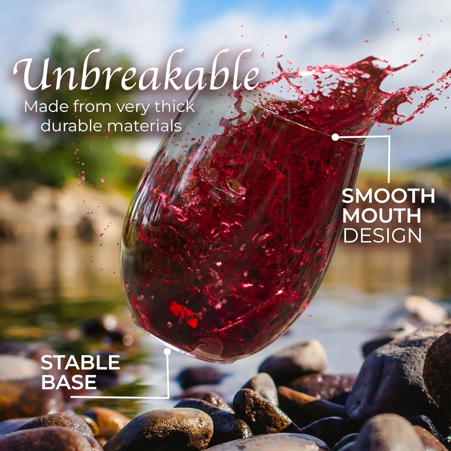 12-40Pcs 12oz Plastic Wine Glasses Disposable Stemless Wine Glasses