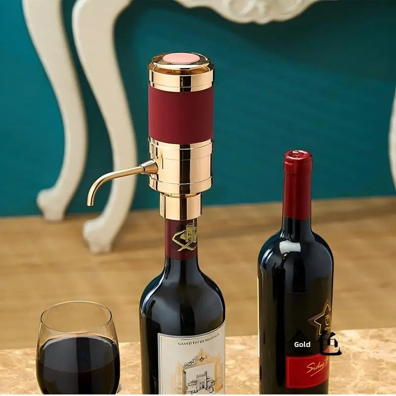 Luxurious 4-in-1 Electric Wine Aerator, Preserver , Dispenser & Vacuum Saver with LED Display - Wine Accessories for Wine Lovers
