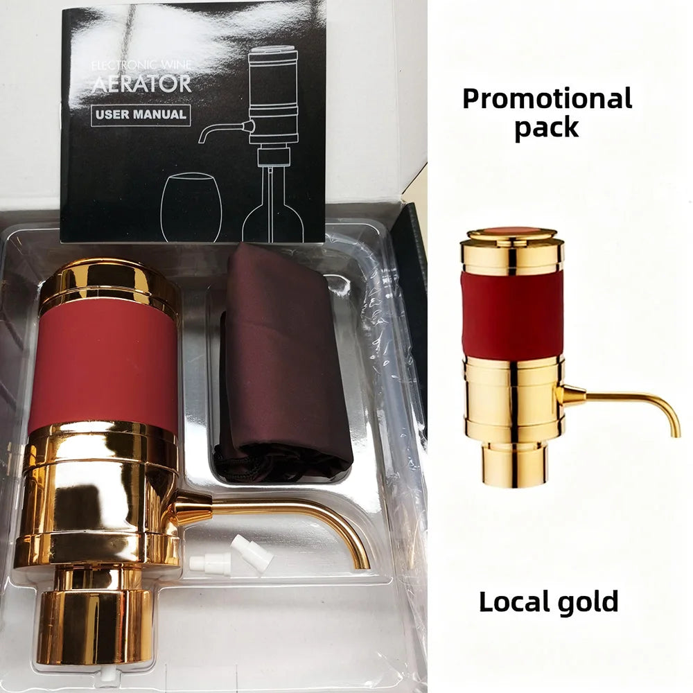 Luxurious 4-in-1 Electric Wine Aerator Decanter Dispenser & Vacuum Saver with LED Display Wine Pourer Gift for Women Wine Lover