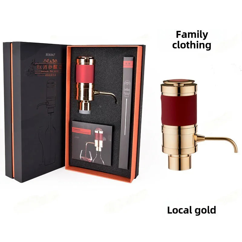Luxurious 4-in-1 Electric Wine Aerator, Preserver , Dispenser & Vacuum Saver with LED Display - Wine Accessories for Wine Lovers