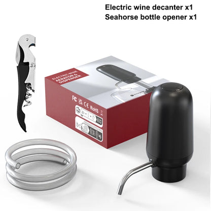 Intelligent Electric Wine Aerator 4-In-1 Wine Set Operated Automatic Corkscrew Foil Cutter And Vacuum Wine Stopper Bar Tools