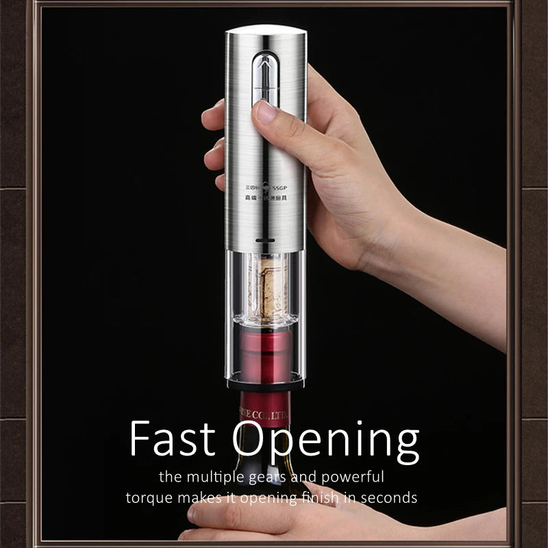 LFGB Certification Electric Red Wine Bottle Opener Set Luxury Corkscrew Pour Tube Stopper Well Packaged Neighbor Gift Box