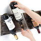 Rustic Wood and Metal Wine Rack Set for 4 Bottle Storage Holder for Home Bar Kitchen Living Room