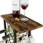 Wine Rack Countertop Wooden & Metal Holder for 6 Bottles & 2 Glasses
