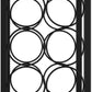 Wine Rack Countertop Wooden & Metal Holder for 6 Bottles & 2 Glasses