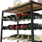 6-Tier Freestanding Wine Rack for 30 Bottles with Wood Countertop and Sturdy Metal Frame