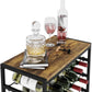 6-Tier Freestanding Wine Rack for 30 Bottles with Wood Countertop and Sturdy Metal Frame