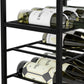 CARLA HOME Freestanding Wine Rack for 20 Bottles with Wood Countertop and Sturdy Metal Frame