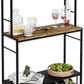 CARLA HOME Large Wine Rack for 20 Bottles with Wood Countertop and Sturdy Metal Frame