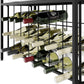 CARLA HOME Large Wine Rack for 20 Bottles with Wood Countertop and Sturdy Metal Frame