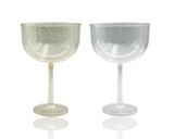 bulk 24 Glitter Plastic Jumbo Wine Glass 1.38lt 16x23cm