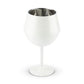 2 Pcs White Detachable Stainless Steel Wine Glass - 14oz (420ml) Portable Stemmed Goblet for Outdoors & Travel